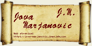 Jova Marjanović vizit kartica
